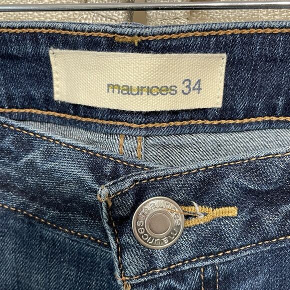 Maurices Skinny Ankle Jeans Women’s 34 Short Medium Wash Distress Raw Hem NEW - Picture 8 of 11